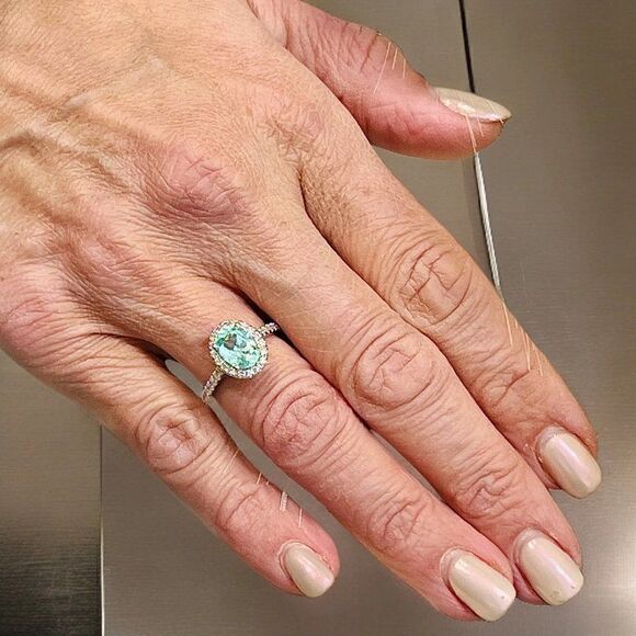 Natural Colombian Emerald Diamond Ring Size 6.5 14k WG 2.98 TCW Certified 218110 - Picture 3 of 17